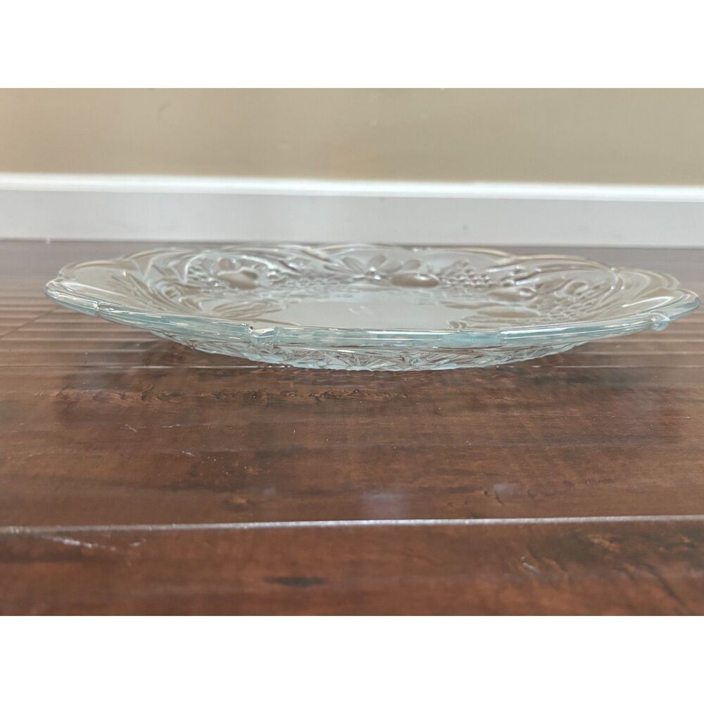VTG Sali Indonesia Fruitella 15” Glass Holiday Platter Wreath Serving Tray Box - Picture 5 of 8